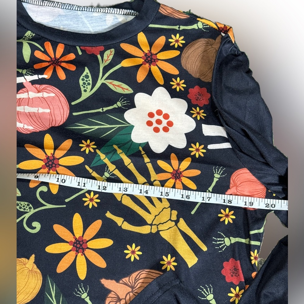 🌺Halloween | Spring Long Sleeve Crew Neck T-Shirt, Puff Sleeve Top🌸🌺 - Picture 4 of 11